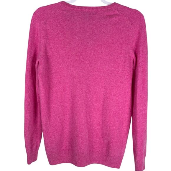 C by Bloomingdale’s 100% Cashmere women’s large pink V-neck pullover Sweater - Picture 2 of 5